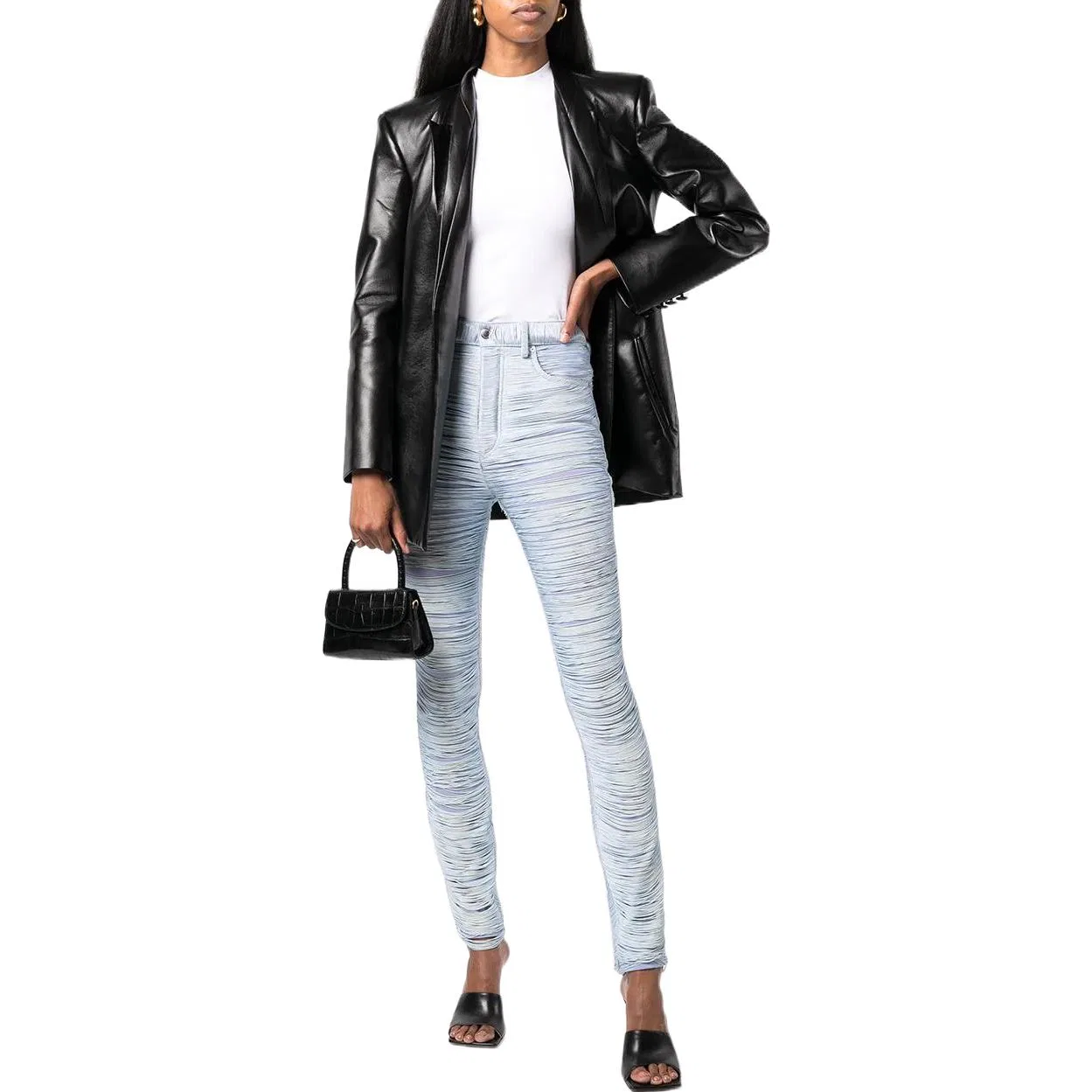 Брюки Casual с бахромой Alexander Wang, Blue — фото 3