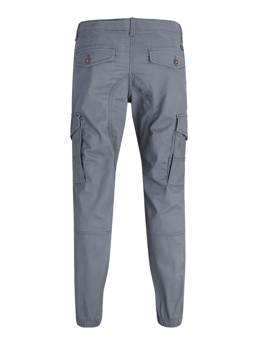 Детские зауженные брюки Jack & Jones Junior 'JPSTPAUL FLAKE' серого цвета — фото 3