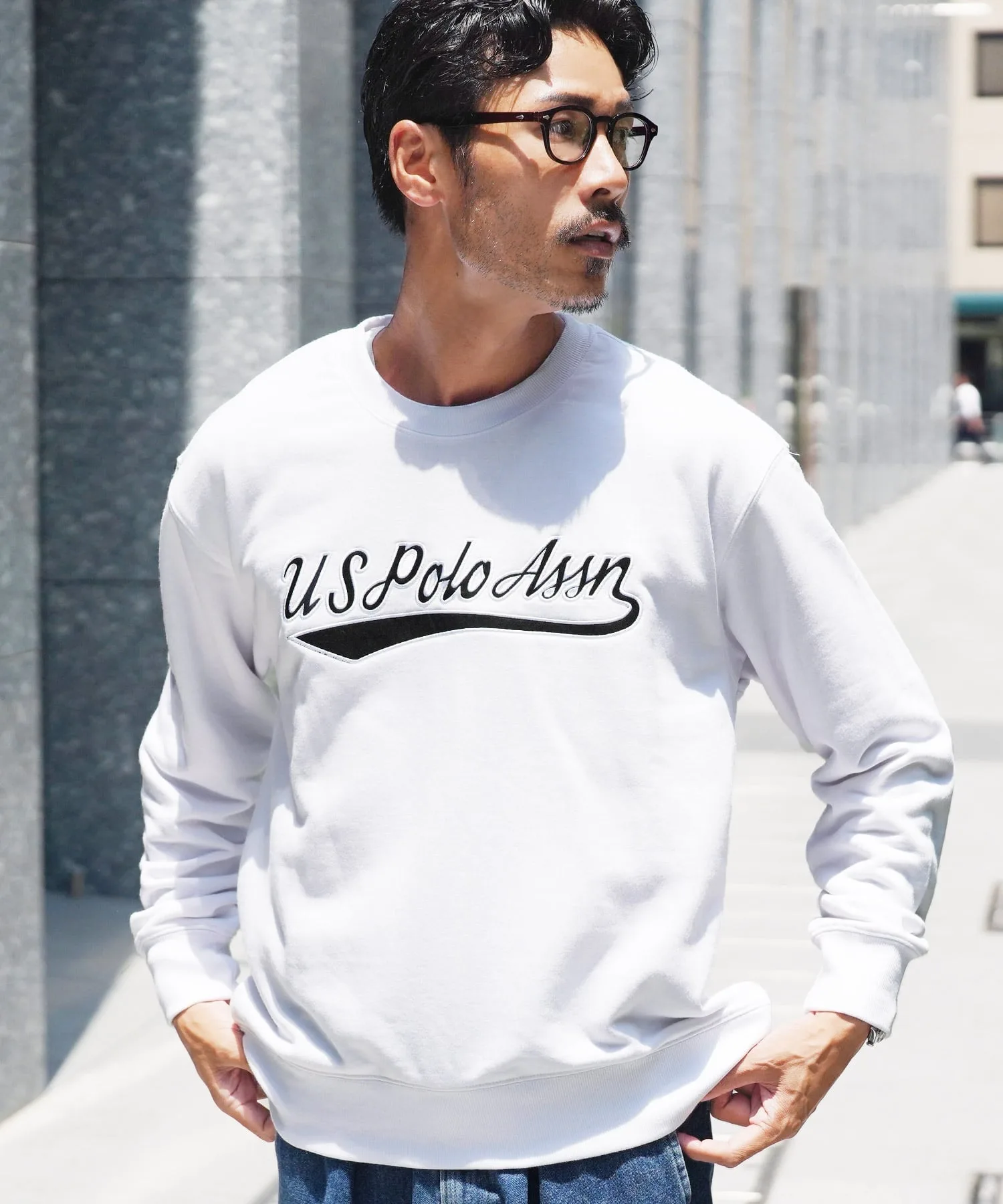 Свитшот с круглым вырезом, US.POLO ASSN. U.S. Polo Assn., B White
