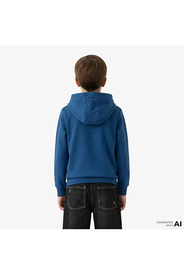 Детское худи с принтом Small Monogram Kids Calvin Klein, Blue — фото 2