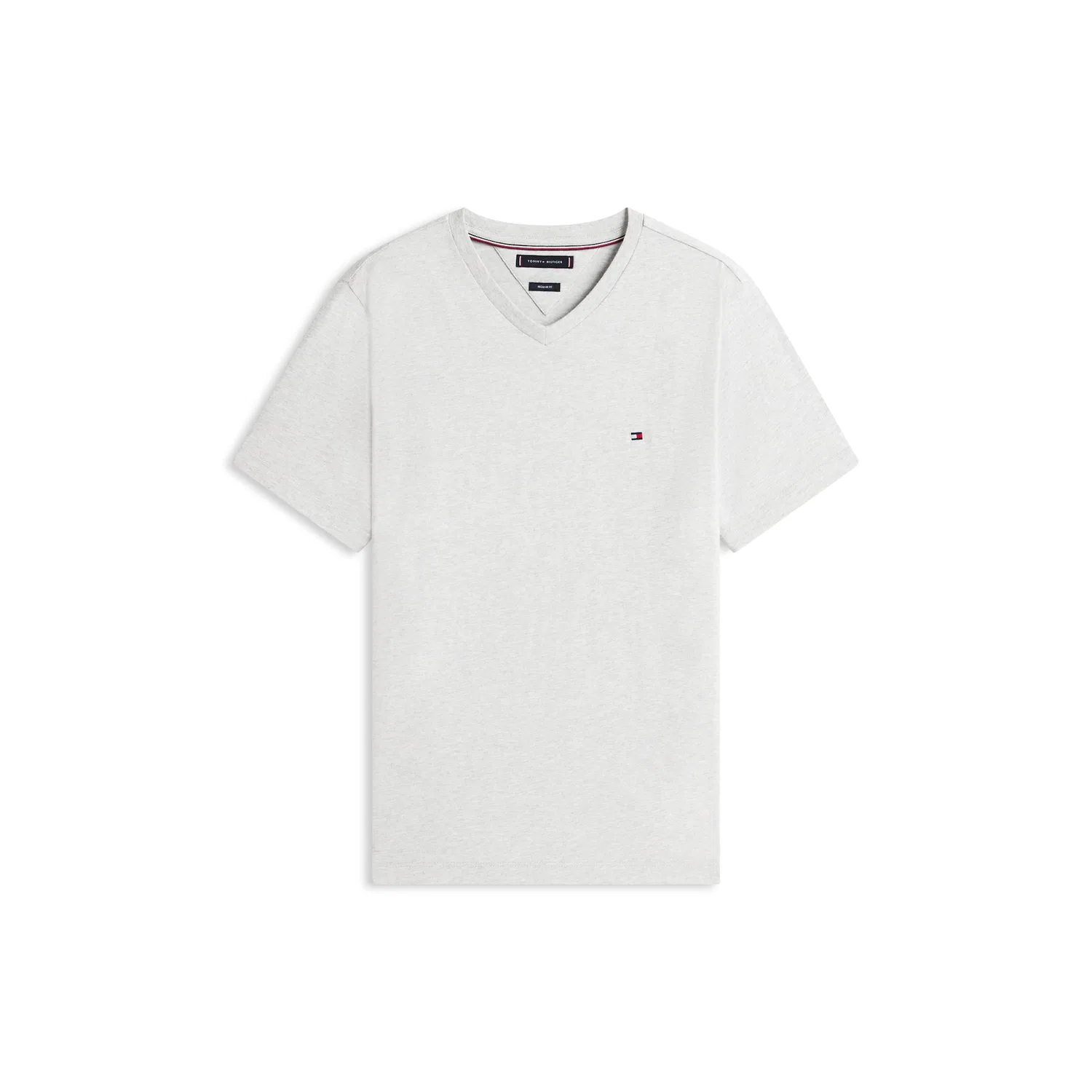 Мужская V-образная футболка regular fit Tommy Hilfiger, Light Grey Heather — фото 4