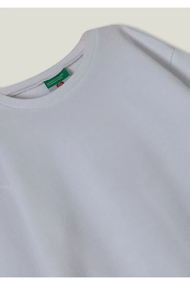 Детская толстовка из футора с длинным рукавом United Colors Of Benetton, White — фото 2