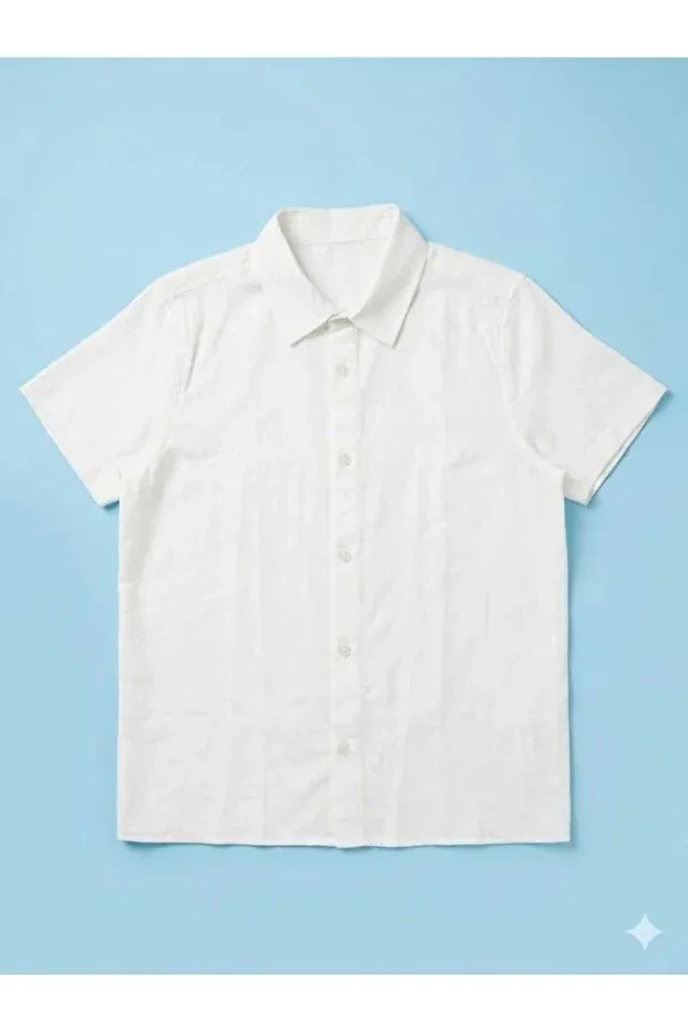Детская рубашка для мальчиков хлопковая Basics Asg, White