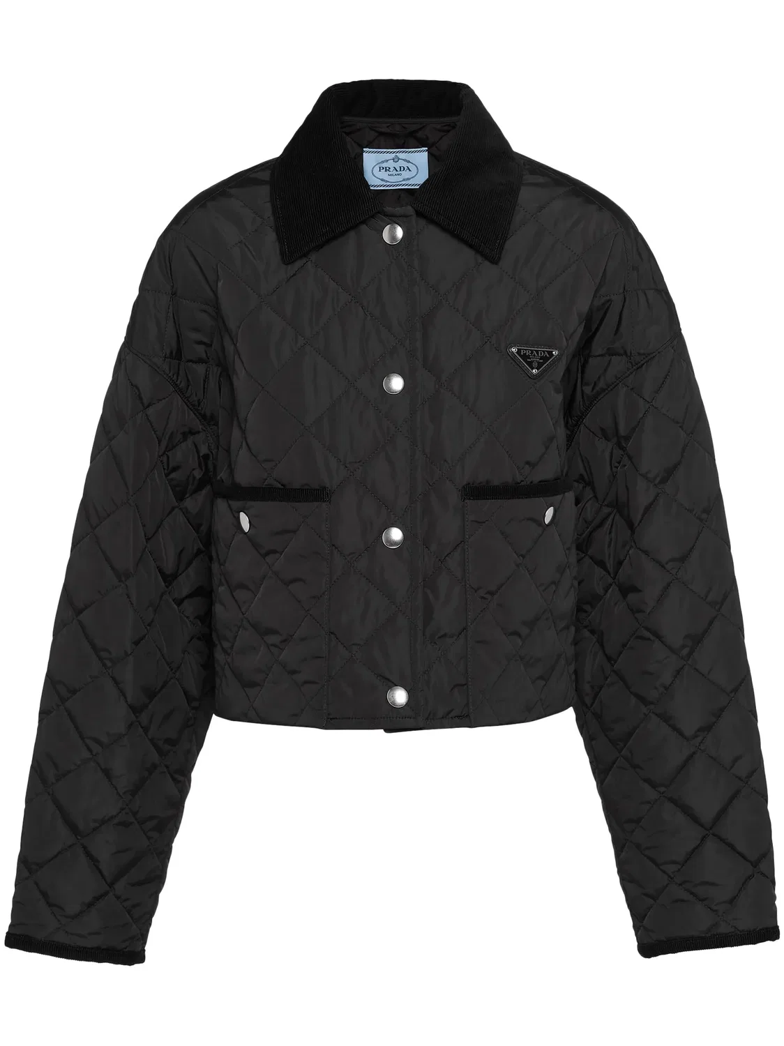 Куртка из стеганного Re-Nylon Prada, черный