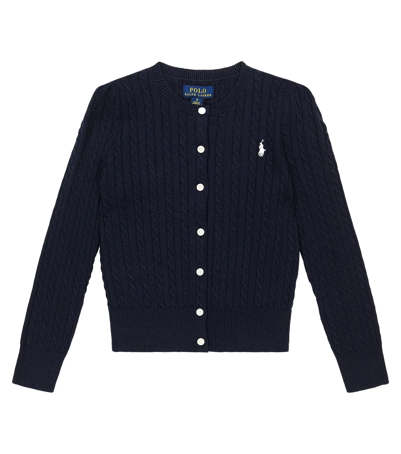 Вязаный кардиган из хлопка в рубчик Polo Ralph Lauren Kids, синий