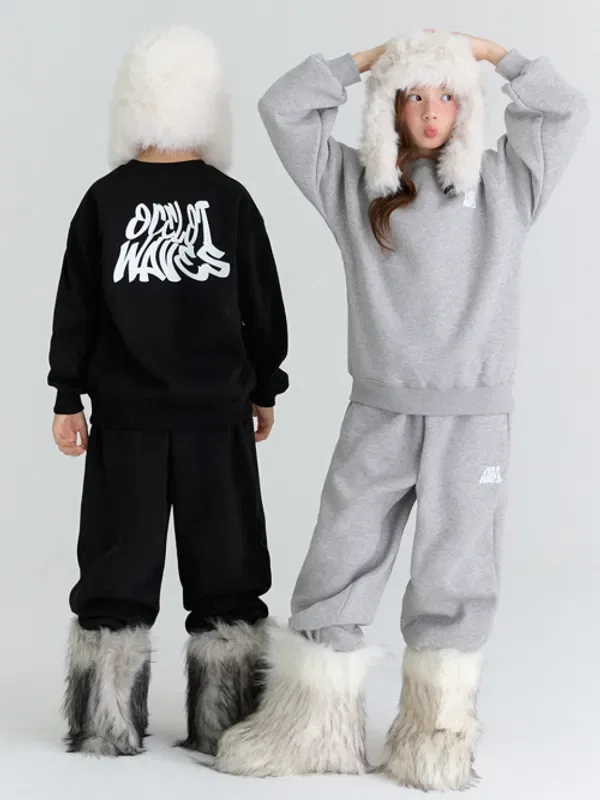 Спортивный костюм с флисом, оверсайз, Ocelot Junior, черный