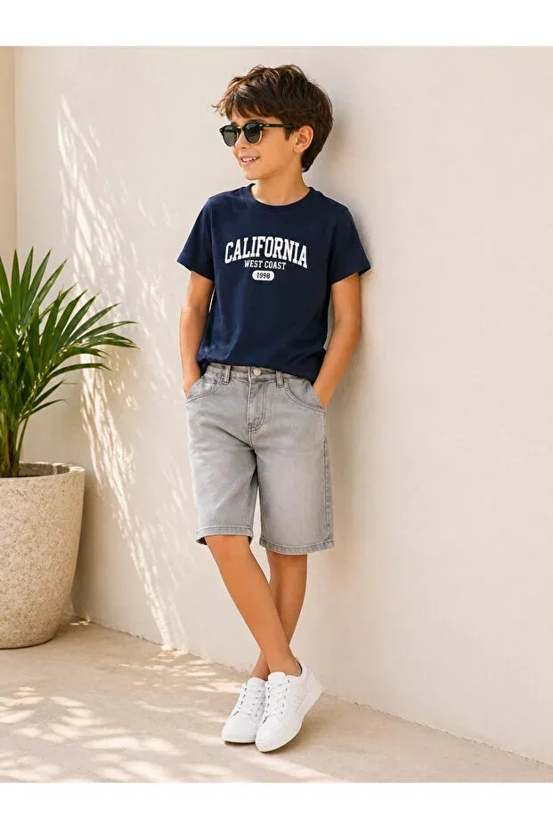 Детские шорты для мальчиков джинсовые Orca Kids Fashion, Gray — фото 4