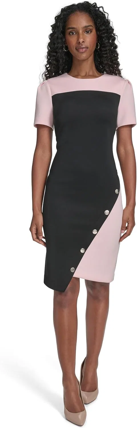 Женское мини-платье с асимметричным подолом Tommy Hilfiger, Black/Ballerina Pink