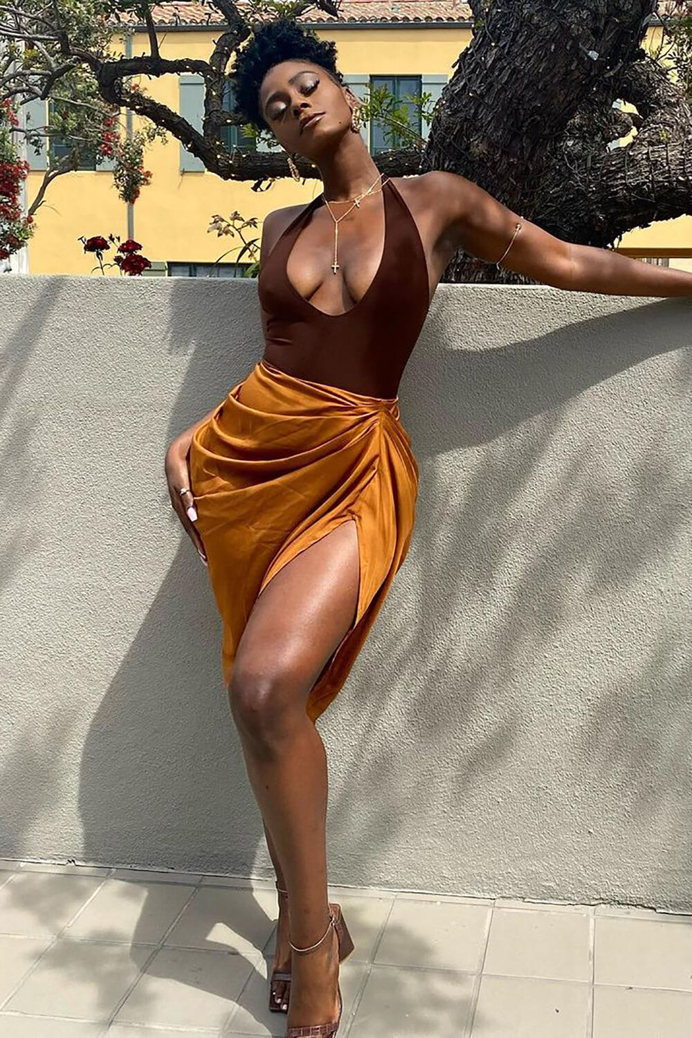 

Боди Fashion Nova B1046, коричневый