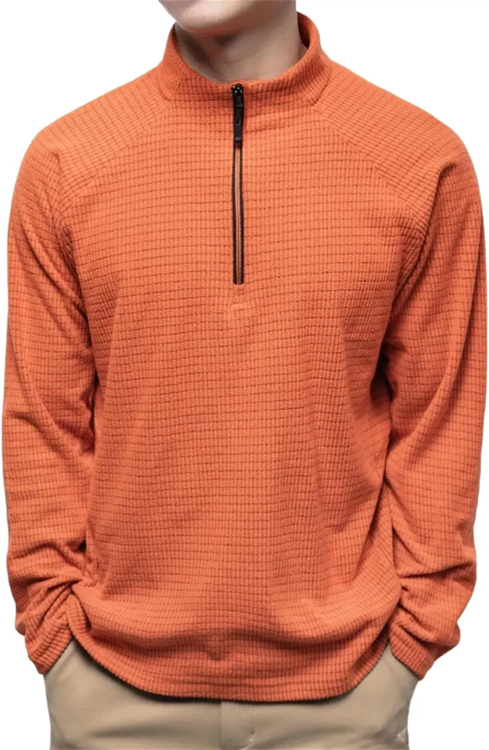Мужская спортивная футболка с полузастежкой Generic, Coral Red