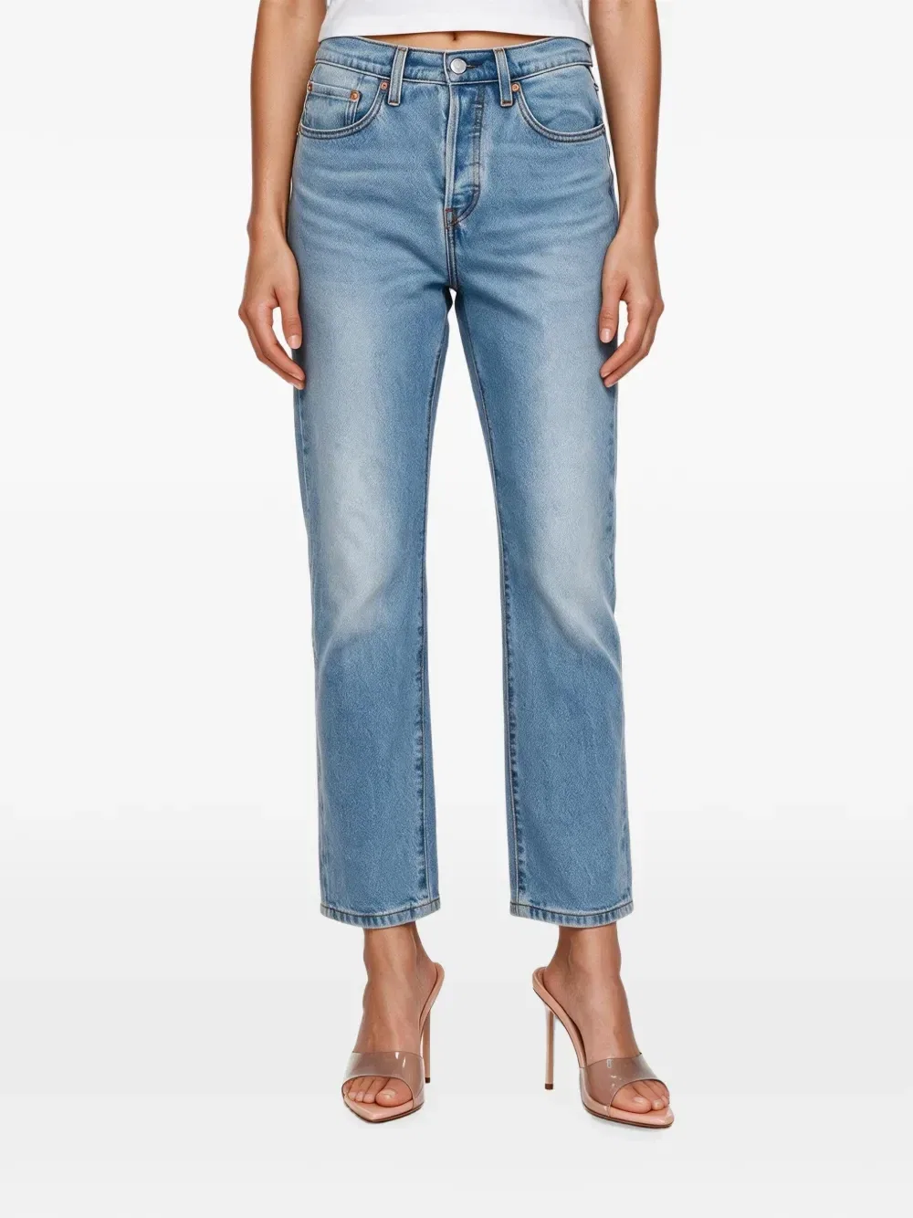 Джинсы Levi's 501 прямого кроя с нашивкой-логотипом, синий — фото 3
