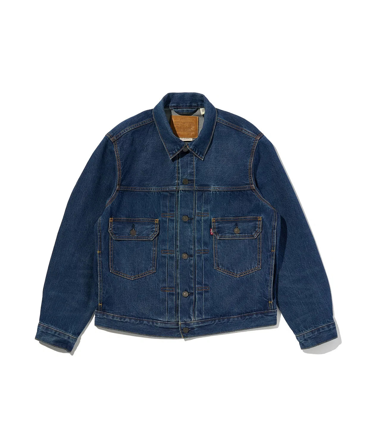 Мужская джинсовая куртка-трактор с принтом, Type II Tracker Jacket Levi's, Dark Indigo Blue — фото 4
