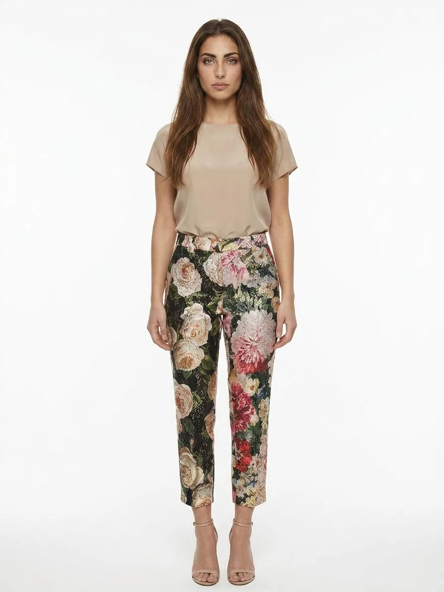 Женские укороченные брюки из хлопка Dolce & Gabbana, Multicolor