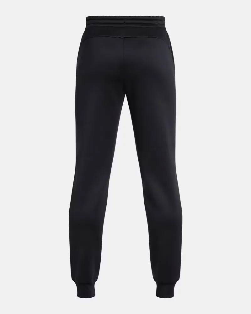 Джоггеры детские с зауженными штанинами и внутренним швом 63,5 см Armour Fleece Pro UnderArmour, Black/Castlerock — фото 2