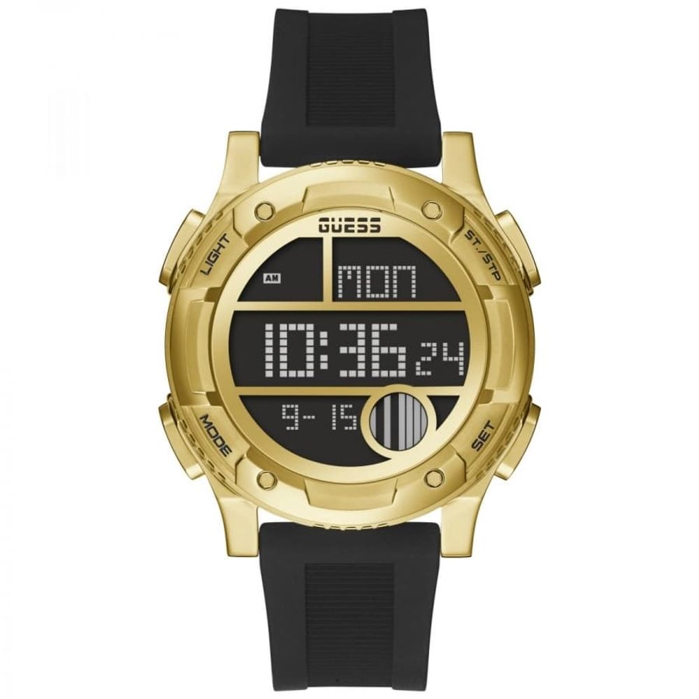 

Черные резиновые часы GUESS