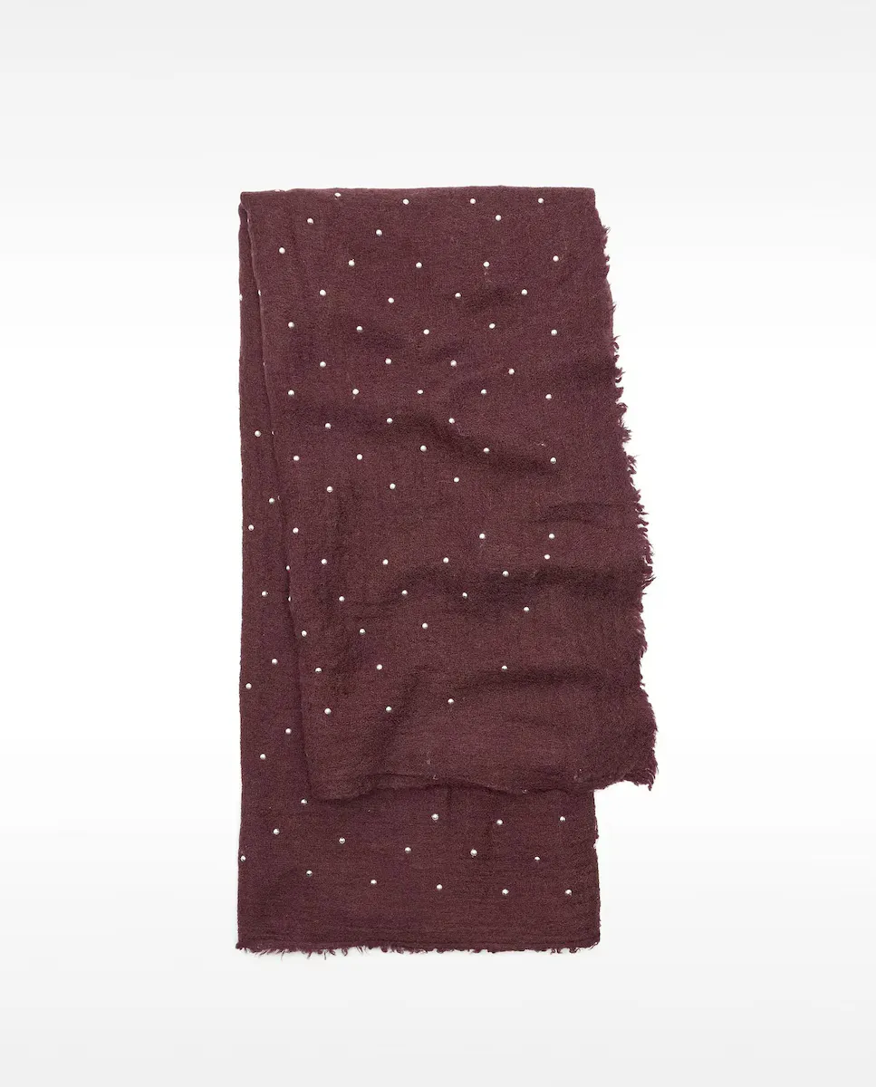 

Шарф с декоративной строчкой и заклепками Parfois, цвет Burdeos