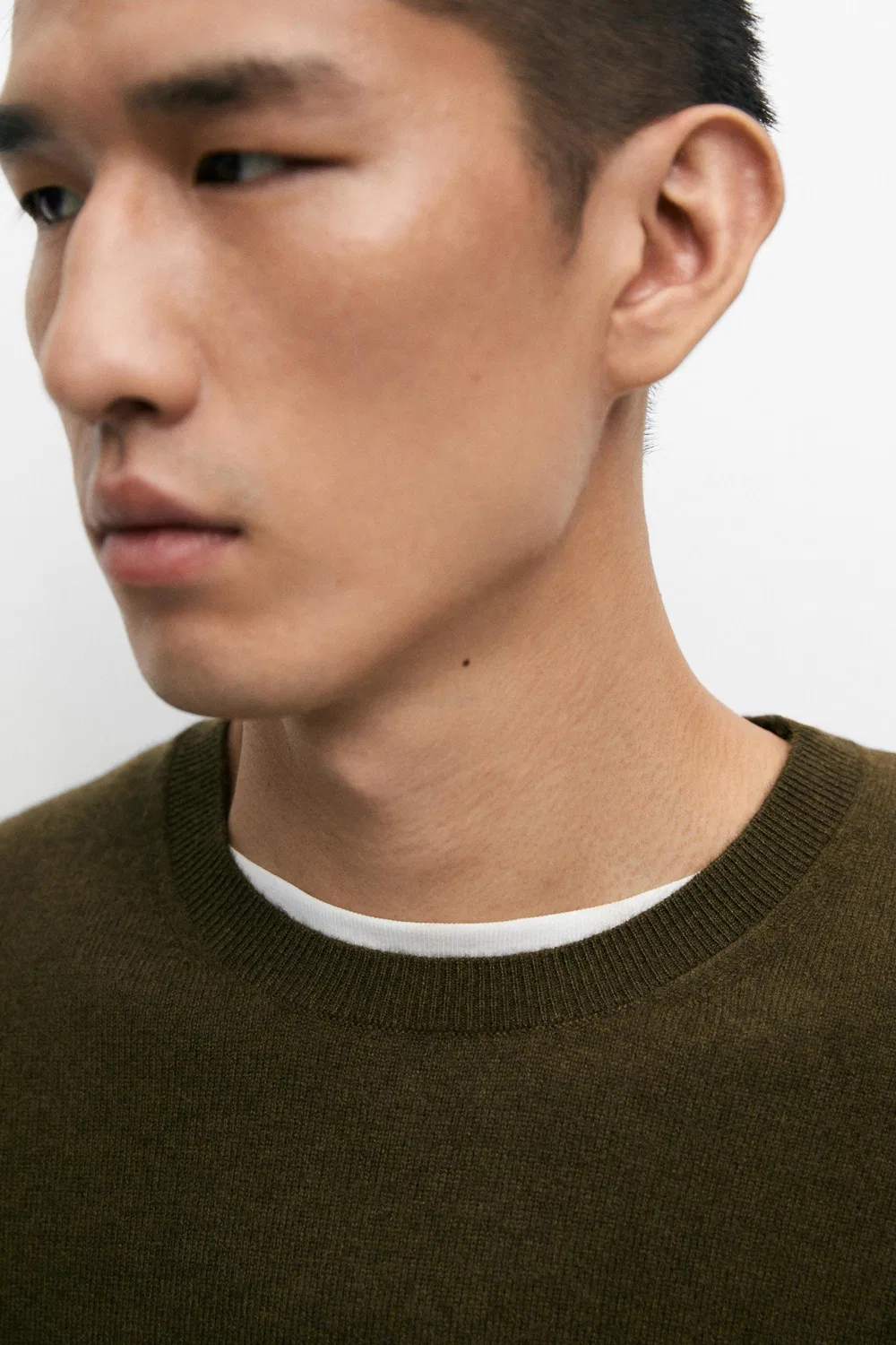 Свитер Massimo Dutti, кашемировый, хаки — фото 4