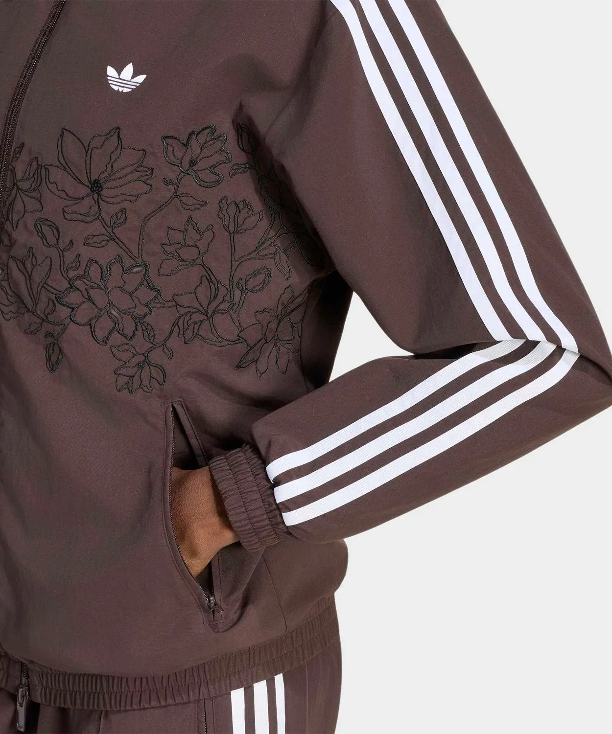 Женская куртка-трактор с цветочным принтом, свободного кроя Adidas Originals, Brown — фото 4