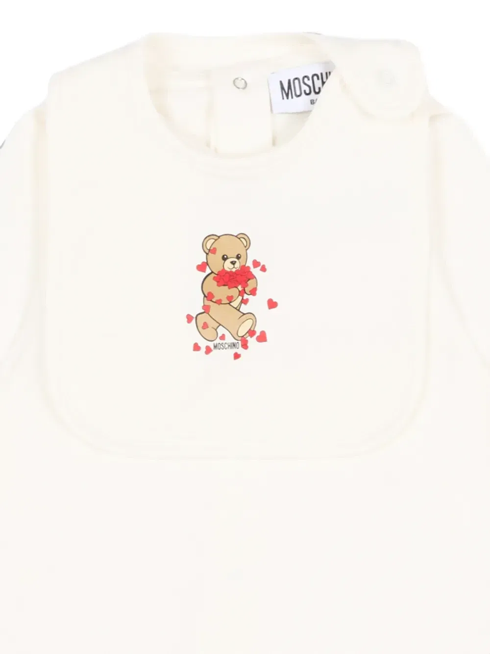Комбинезон с нагрудником и принтом в виде медвежонка Moschino Kids, бежевый — фото 4