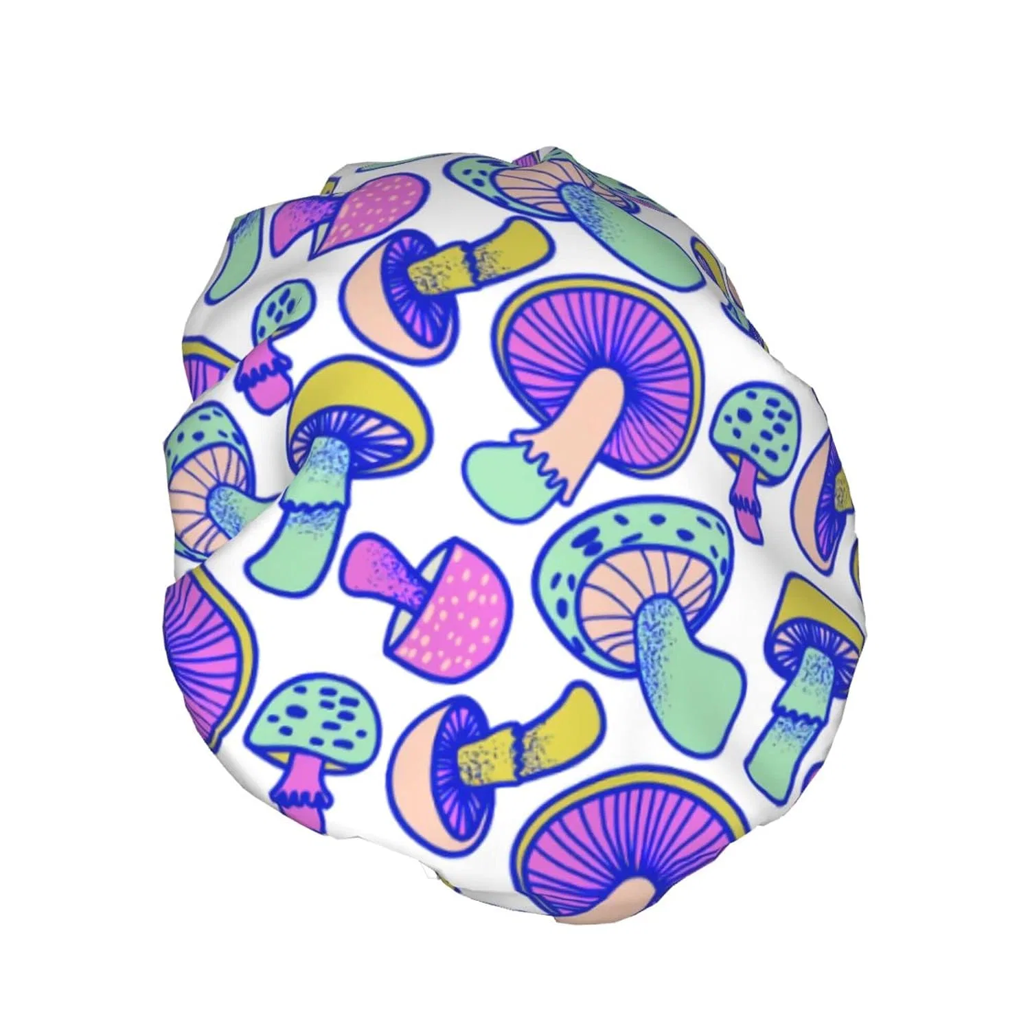 Шапочка для душа Двухслойная, Oudrspo, 1 шт., Colorful Mushrooms — фото 2