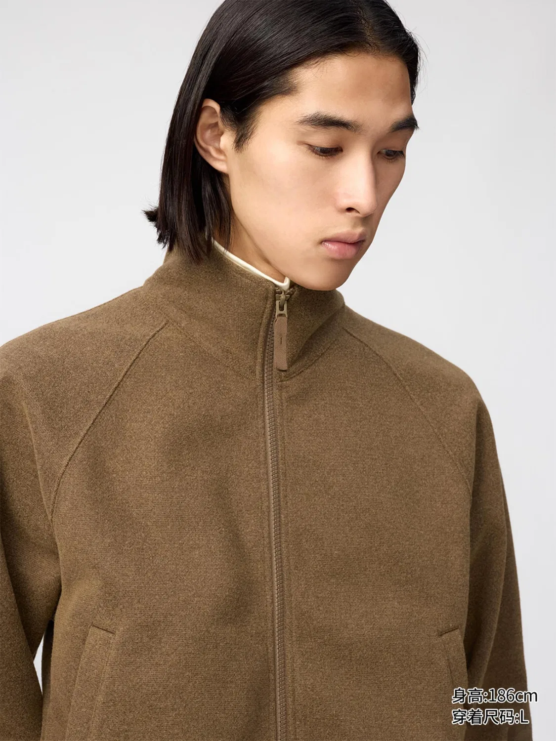 Куртка на молнии из замши Uniqlo, черный — фото 4