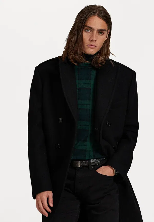 Водолазка с клетчатым узором Plaid soft cotton turtleneck Polo Ralph Lauren, Blackwatch, черный — фото 4