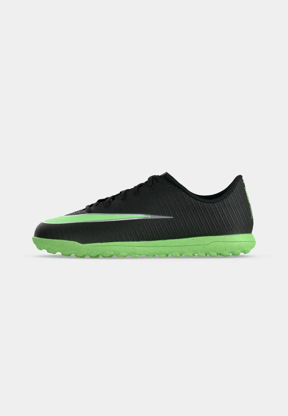 Mercurial Vapor 17 Club TF - футбольные бутсы для искусственных газонов Nike Performance, Black/Illusion Green — фото 2