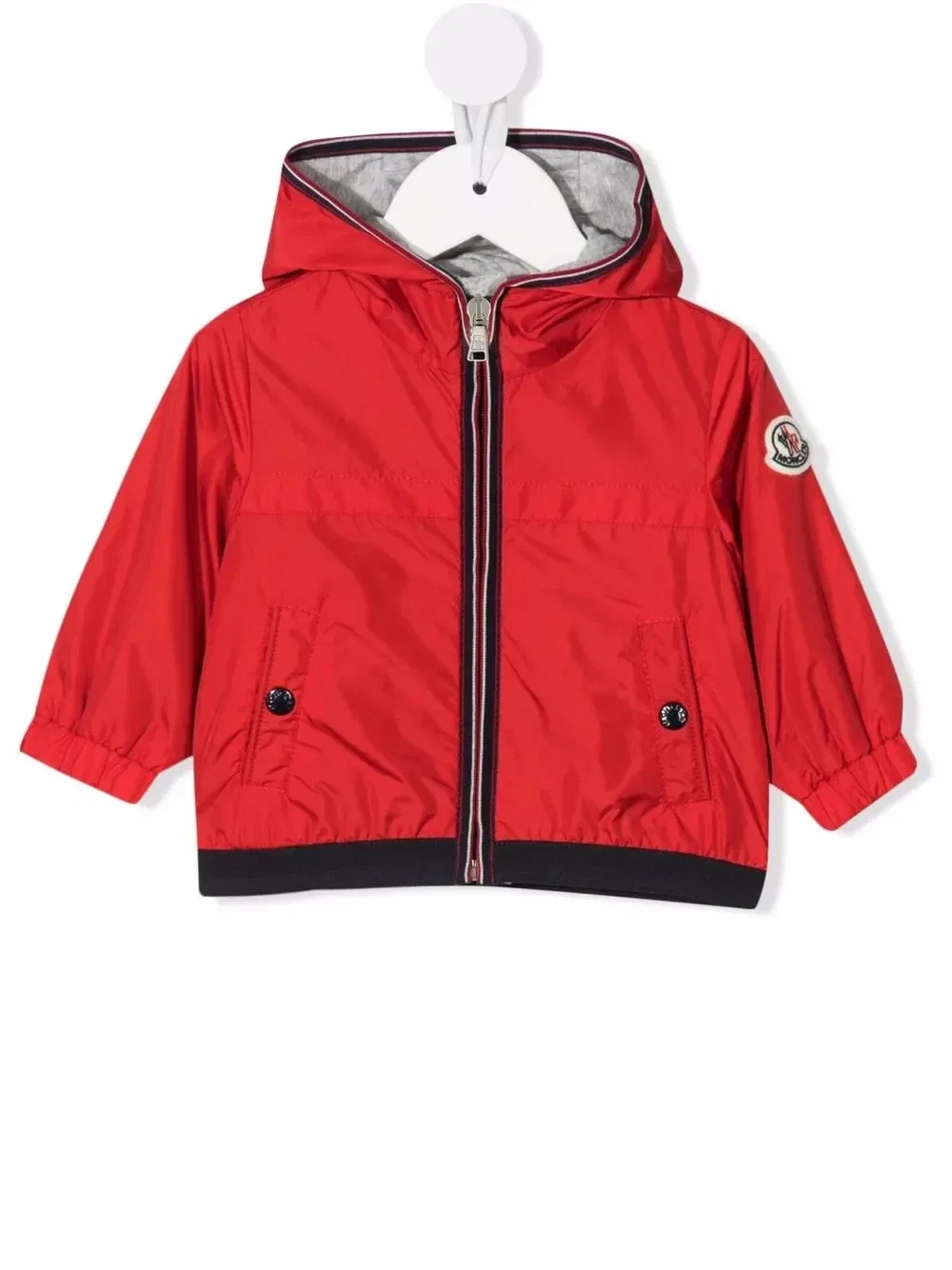 Куртка с капюшоном и нашивкой-логотипом Moncler Enfant, красный