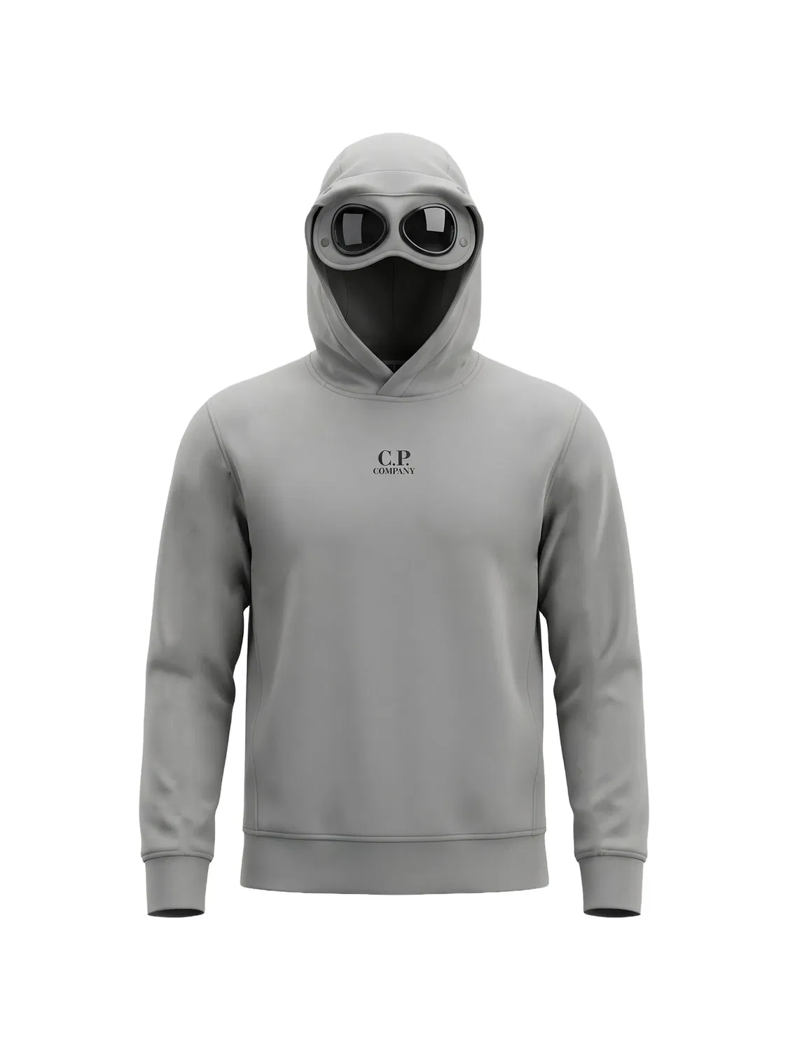 Серое хлопковое худи с линзами Goggle C.P. Company, серый