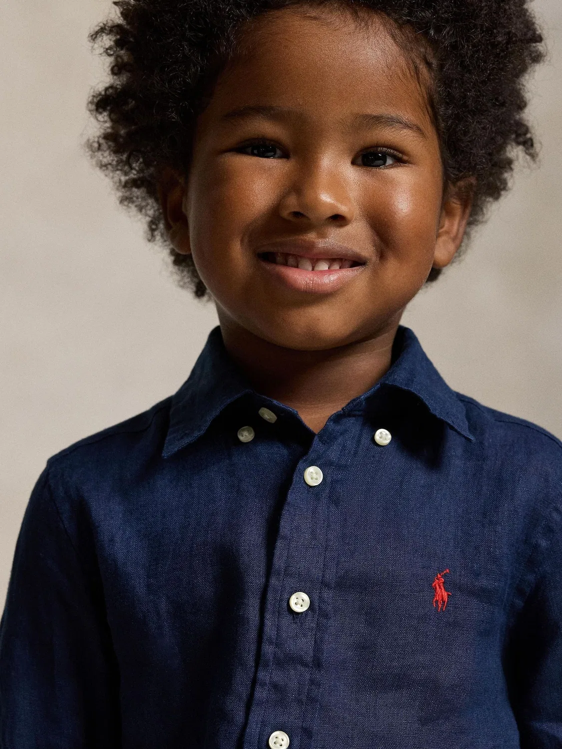Рубашка из льна, модель Logo Polo Ralph Lauren, синий — фото 3