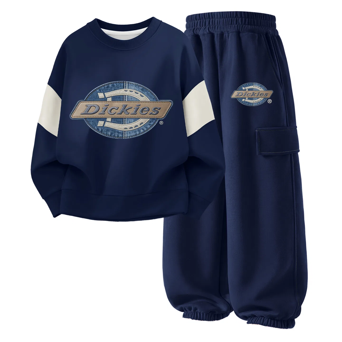 Детский комплект из футера с принтом Sly Skateboard Dickies, Burgundy/Navy Blue — фото 3