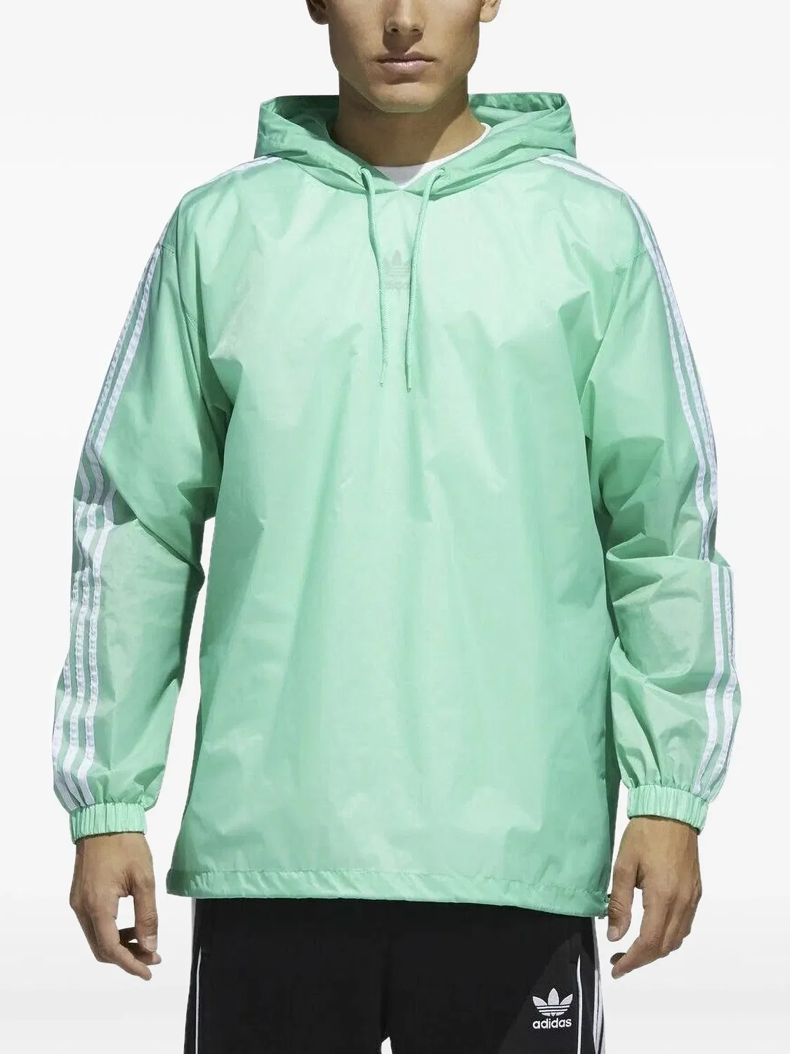 Ветровка с капюшоном Adidas, зеленый