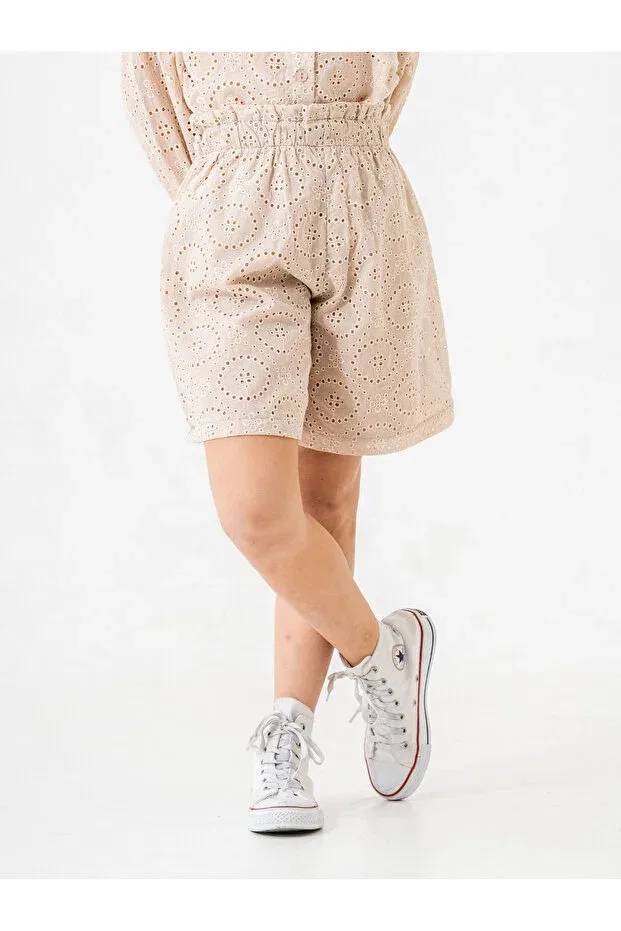 Детские шорты для девочек льняные Giyicem Tekstil, Beige