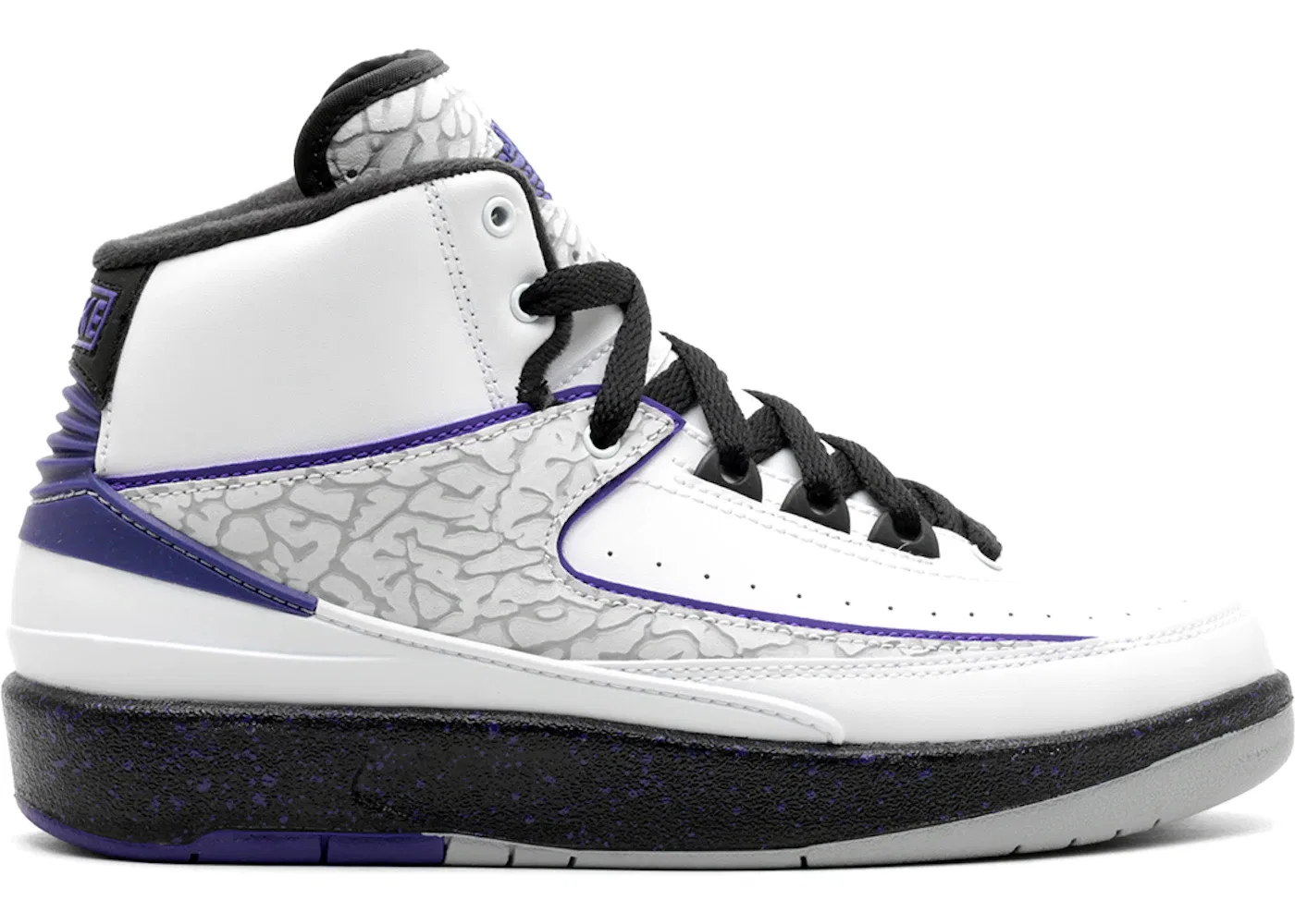 Детские кроссовки Lifestyle с длинным шнурованием Jordan 2 Retro Jordan, White/Dark Concord-Black Wolf Grey