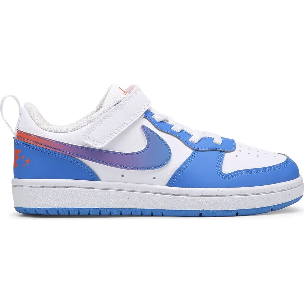 Детские низкие кроссовки Court Borough Recraft Nike, White/Blue/Violet — фото 2