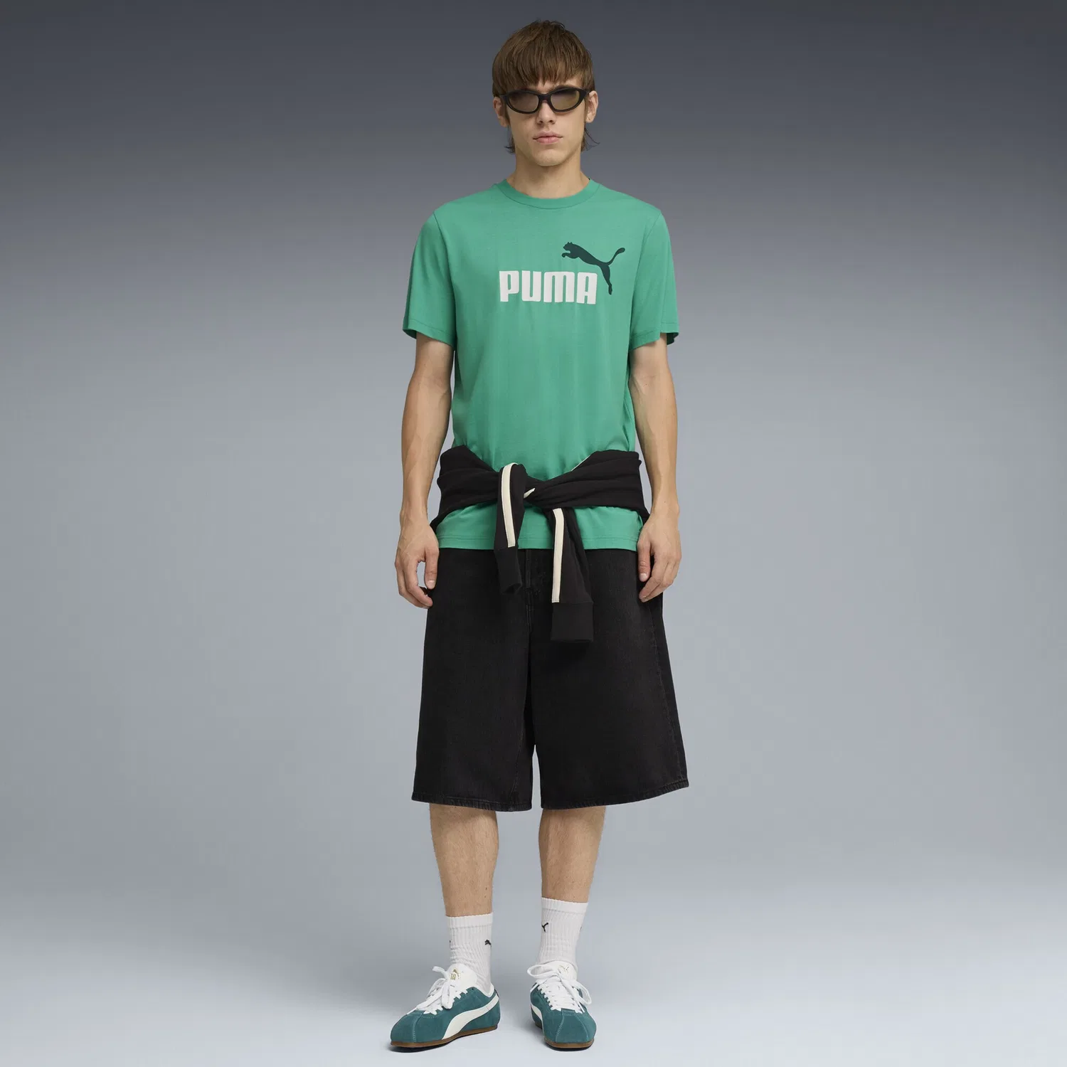 Детская хлопковая футболка с логотипом PUMA, Vibrant Green — фото 4