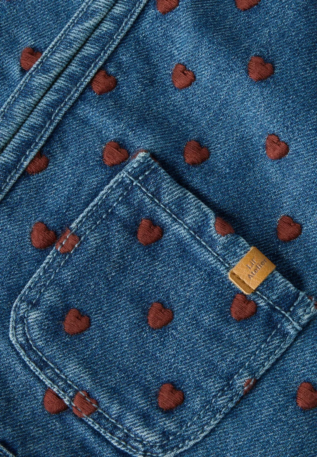 Джинсовый жилет с вышивкой Lil' Atelier, Dark Blue Denim — фото 4