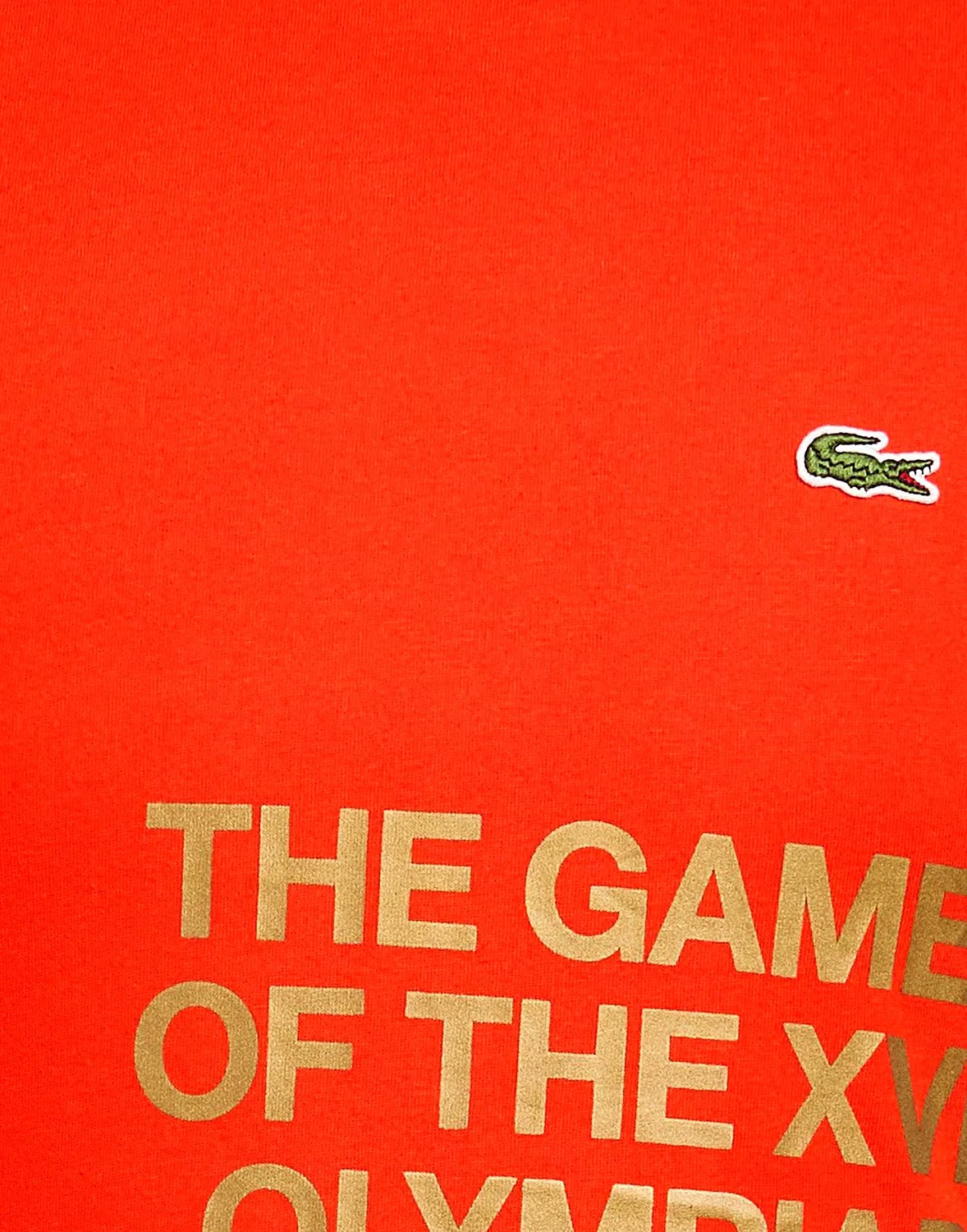 Футболка мужская Lacoste с принтом, металлизированная отделка, красный — фото 4