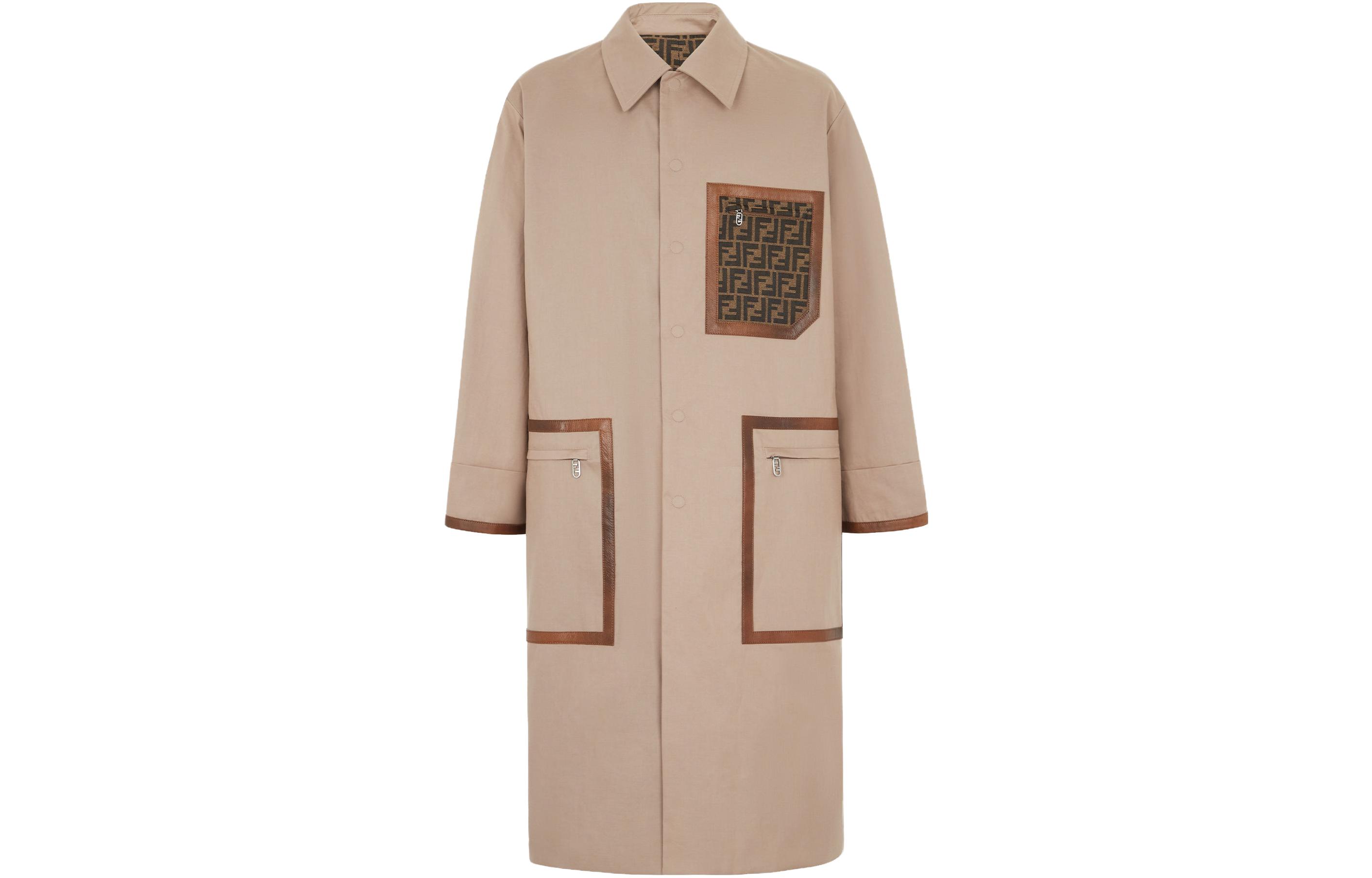 

Тренч средней длины с пуговицами Fendi, коричневый
