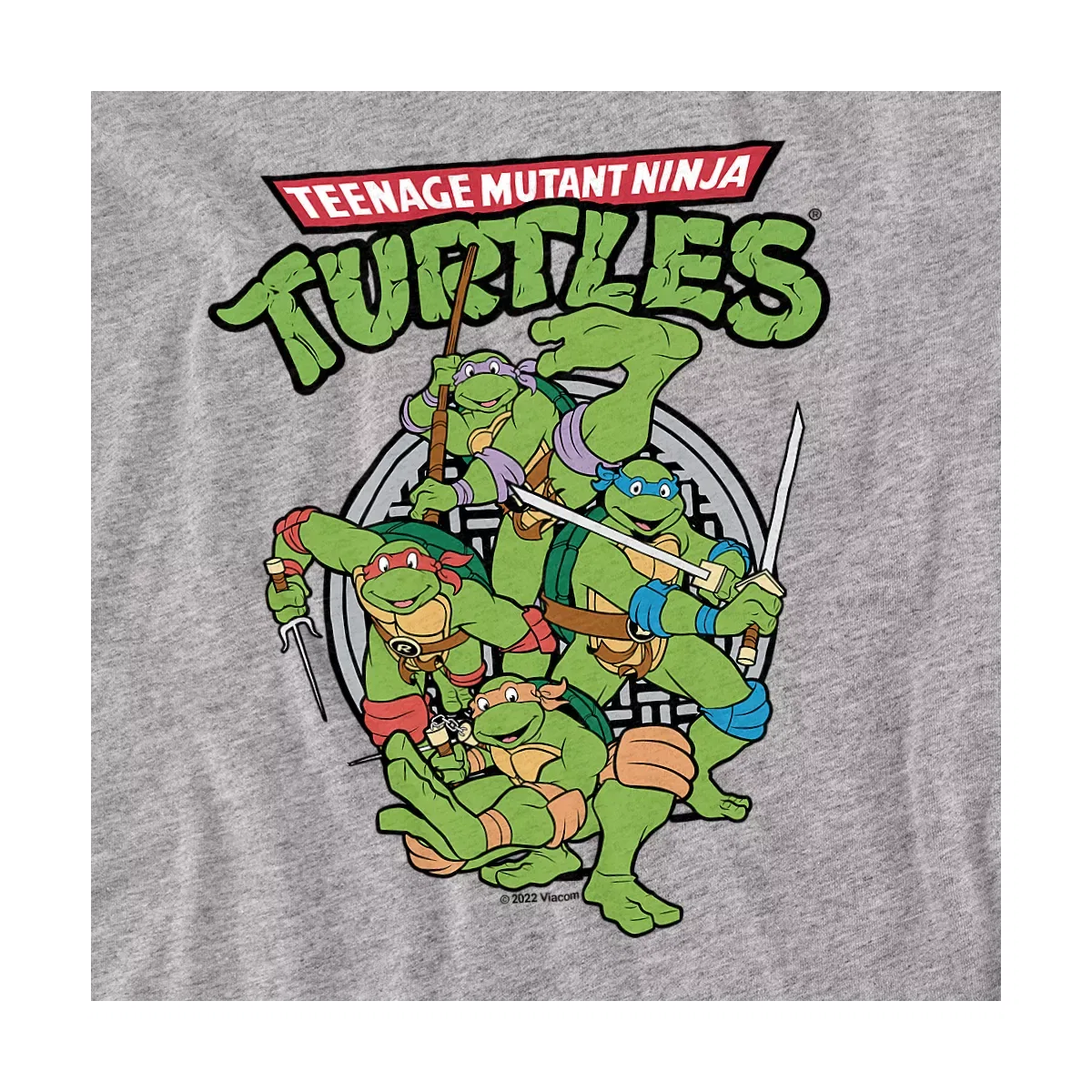 Детская футболка с принтом TMNT Group Teenage Mutant Ninja Turtles, Athletic Heather — фото 2