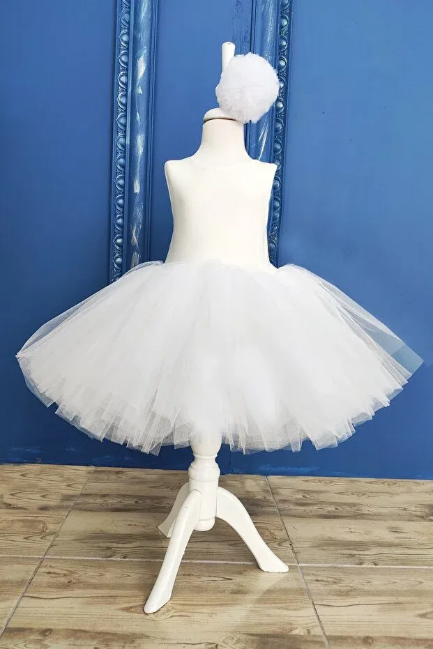 Детское платье-пачка для девочек Tutu Dress, Shecco Babba, White — фото 3
