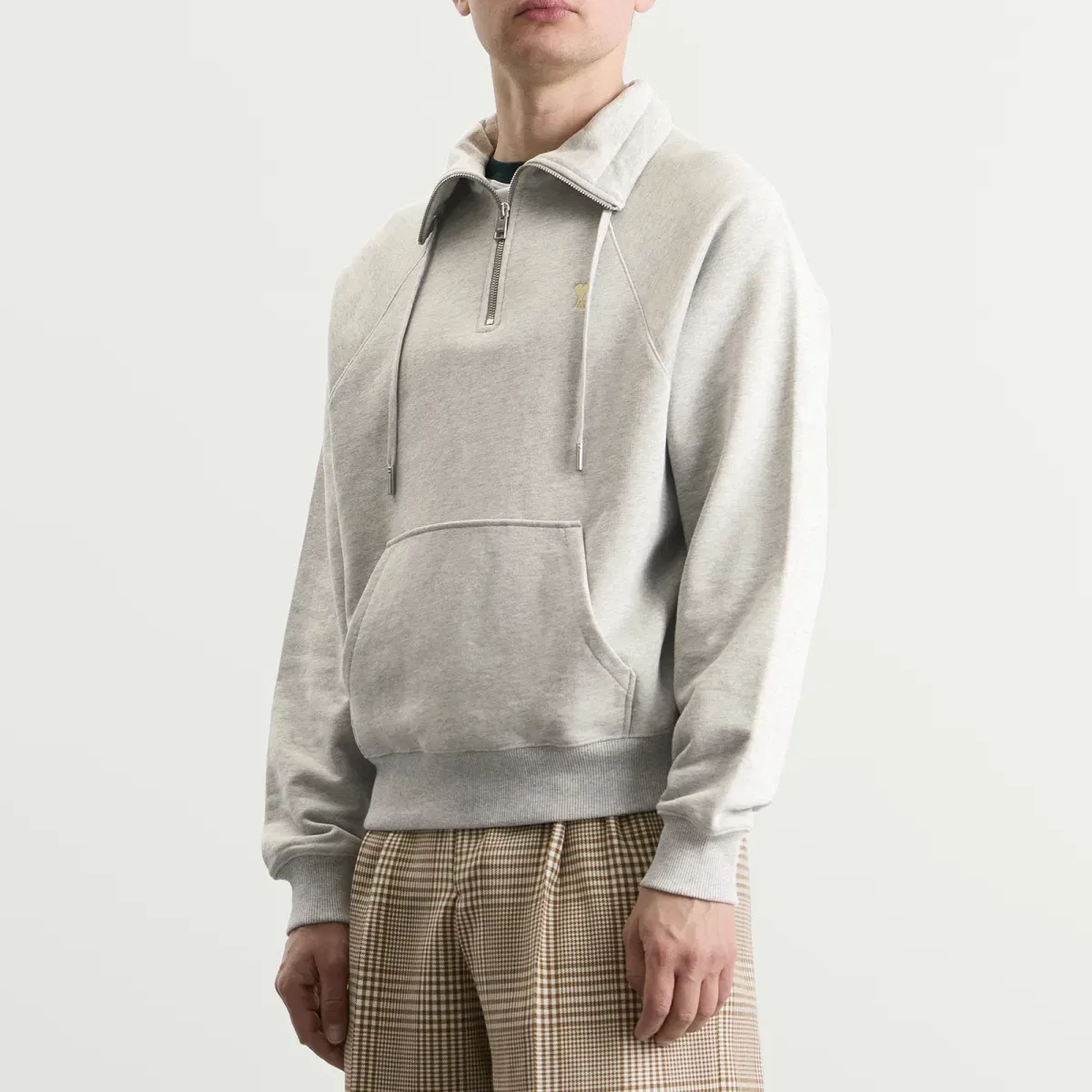 Свитшот с молнией Adc Zip Up Ami Paris, Gris Chine Clair — фото 2