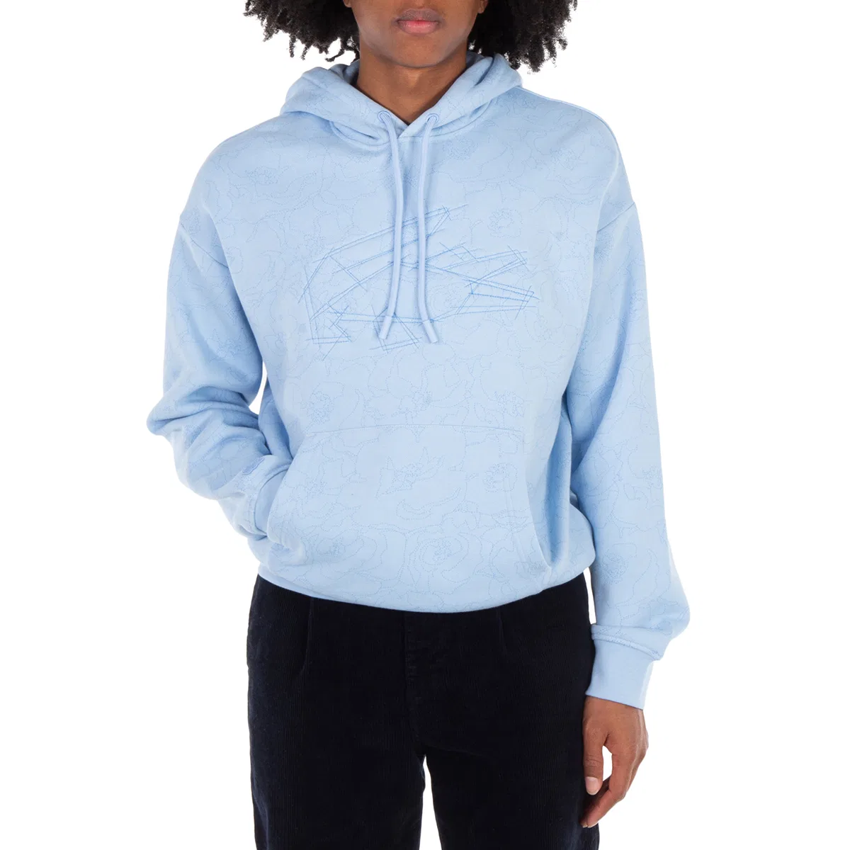 Худи свободного кроя с цветочным принтом Relaxed Fit Floral Print Cotton Hoodie Lacoste, Overview