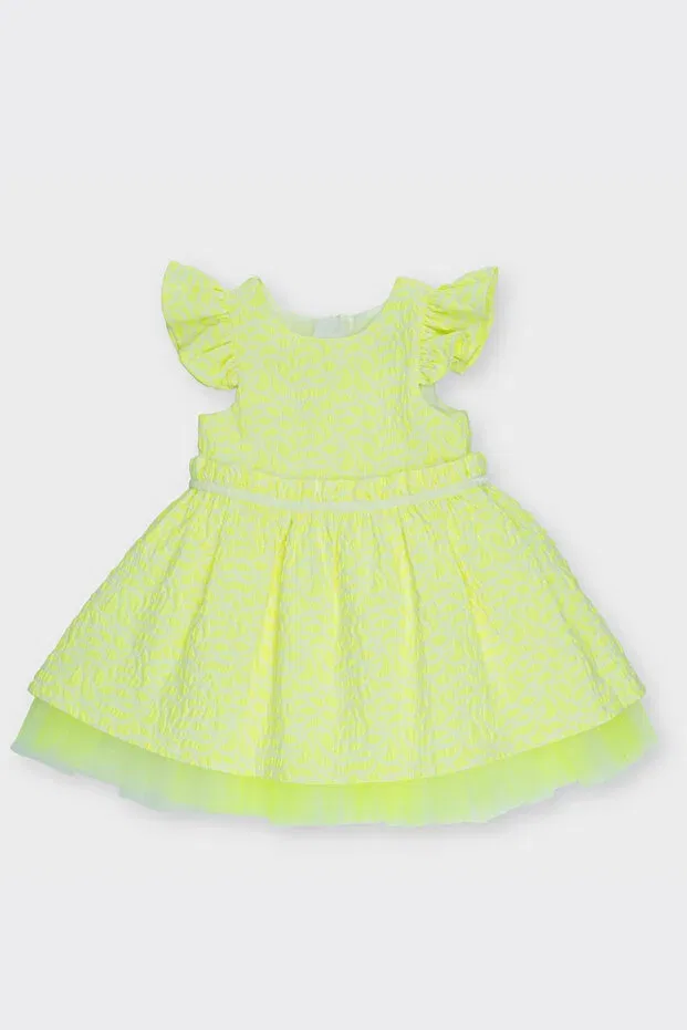 Детское платье для девочек с фактурной тканью Panço, Yellow