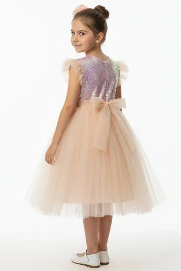 Детское платье для девочек из фатина Mnk Baby&Kids, Dark Salmon — фото 2