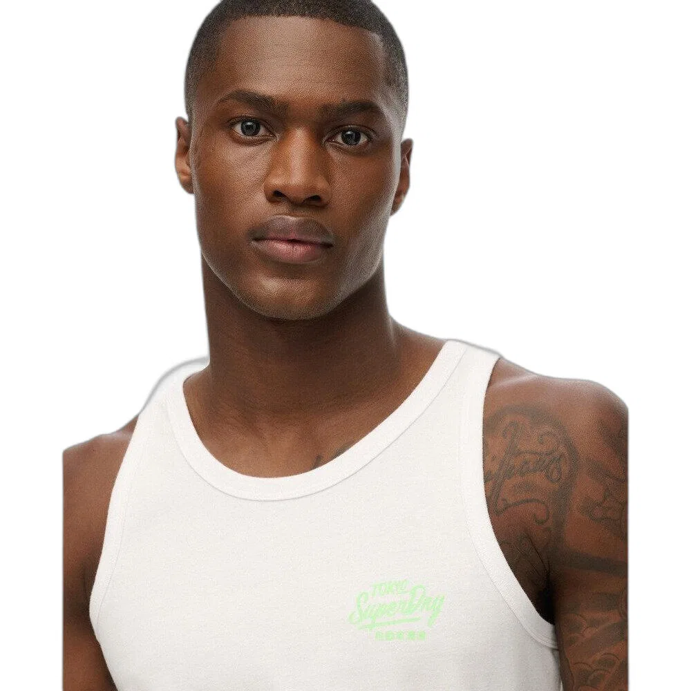 Мужской топ с принтом Contrast Script Tanktop Superdry, Weiss — фото 4
