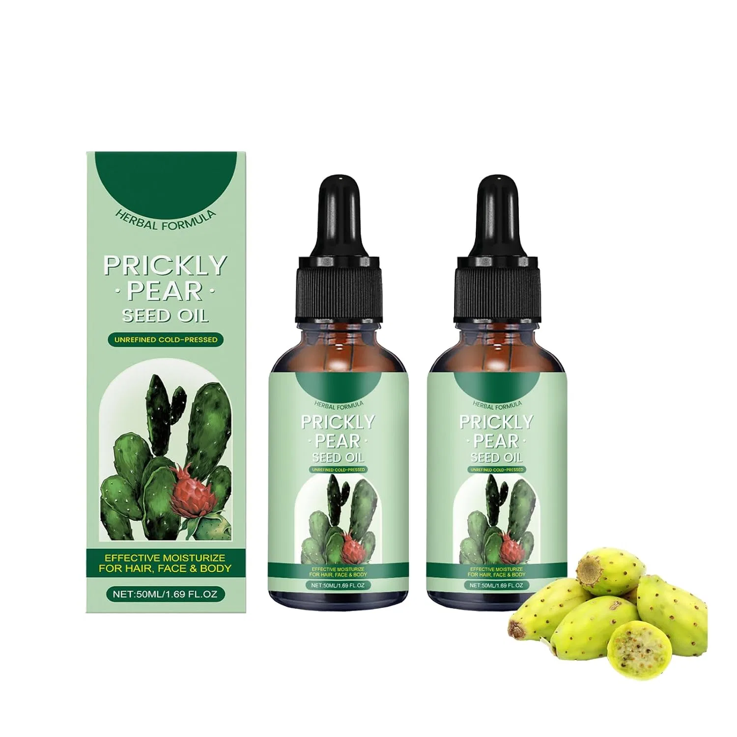 Масло для лица, тела и волос, Organic Cactus Oil, 2 шт. по 50 мл, 100 мл Generisch
