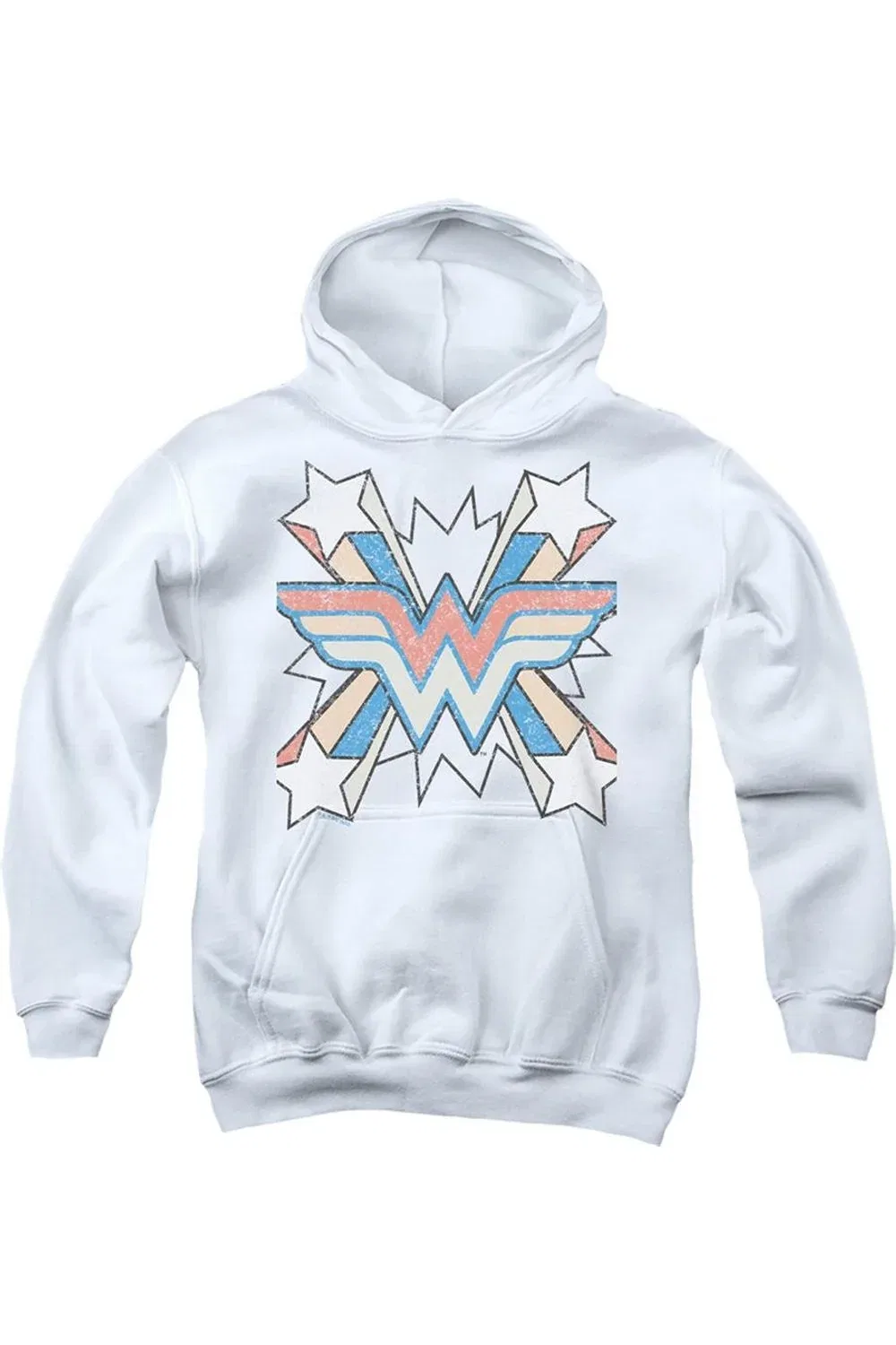 Детское худи с капюшоном Wonder Woman Burst 2 Gildan, White