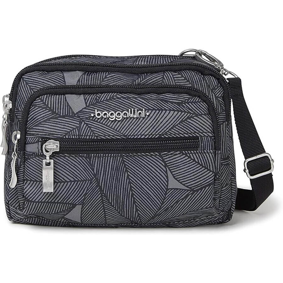 

Сумка Baggallini Triple Zip, черно-серый, Черный, Сумка Baggallini Triple Zip, черно-серый