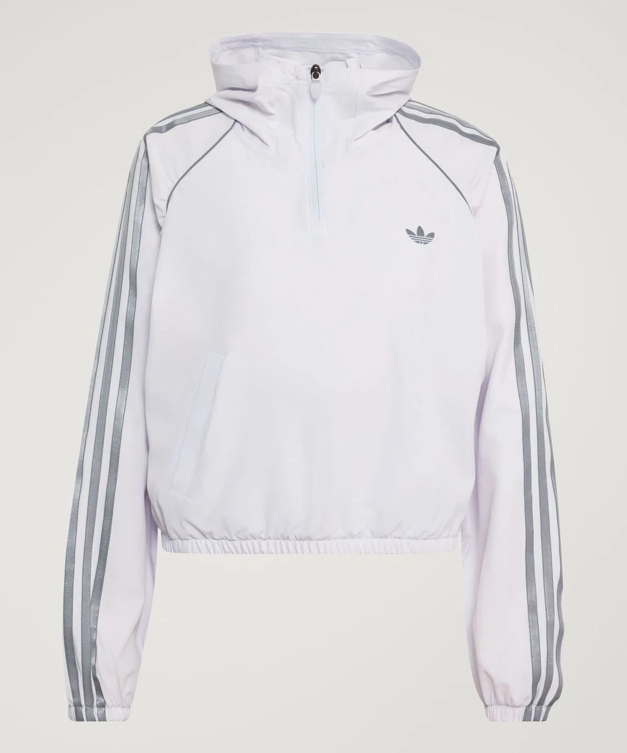 Женский лонгслив с капюшоном и полузастежкой-молнией, свободный крой Adidas, Purple — фото 4